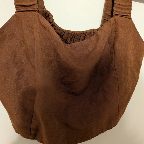 Zara Chocolate Brown Crop Top - Picture 2 of 8